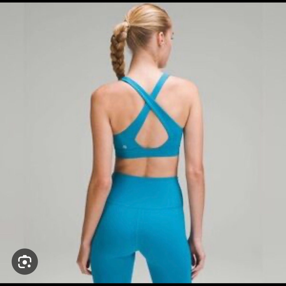 Cross back Blue Sports Bra